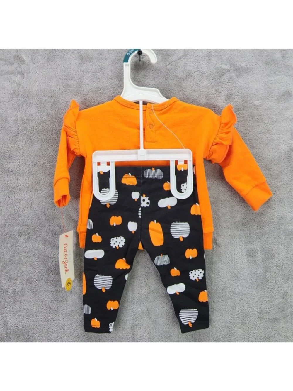 Baby Girl Cat & Jack Little Pumpkin Sweatshirt & Legging Set Halloween 0-3M